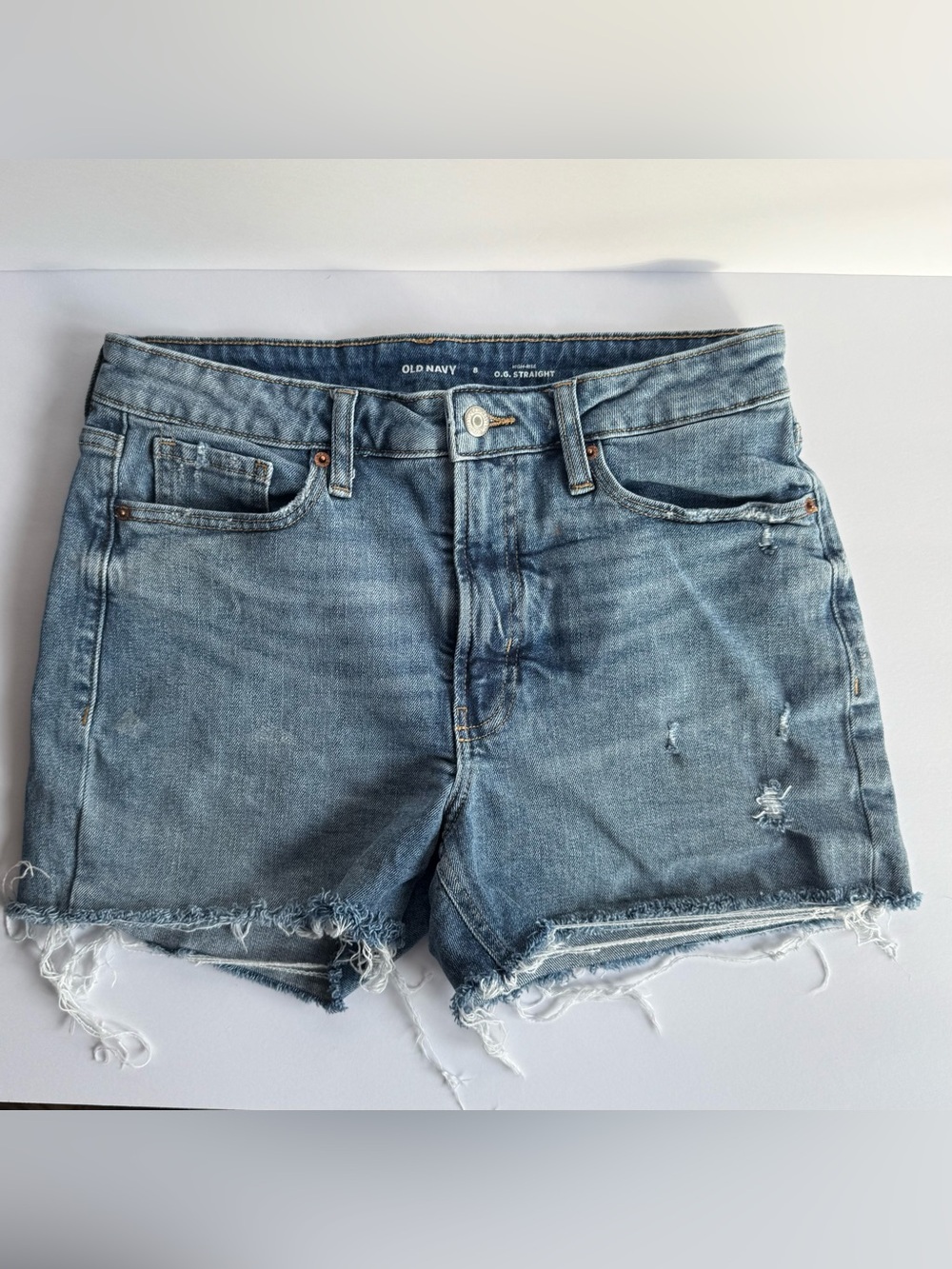Old Navy Light Blue Distressed Cutoff Jean Shorts
